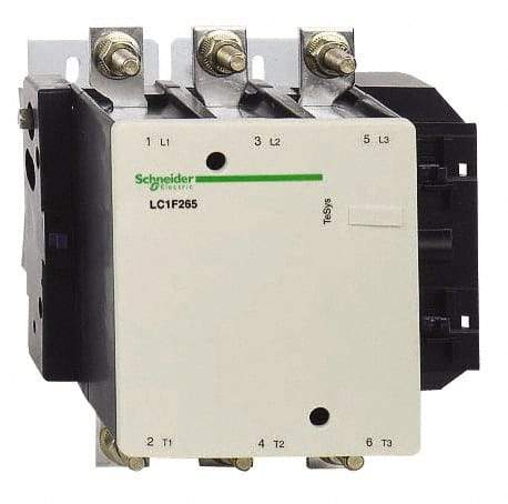 Schneider Electric - 3 Pole, 265 Amp at 440 VAC and 350 Amp at 440 VAC, Nonreversible IEC Contactor - Bureau Veritas, CCC, CSA, DNV, EN/IEC 60947-1, EN/IEC 60947-4-1, GL, JEM 1038, LROS, RINA, RMRoS, RoHS Compliant, UL Listed - Americas Industrial Supply