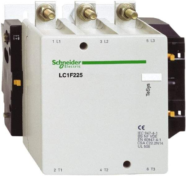 Schneider Electric - 3 Pole, 330 Amp at 440 VAC and 400 Amp at 440 VAC, Nonreversible IEC Contactor - Bureau Veritas, CCC, CSA, DNV, EN/IEC 60947-1, EN/IEC 60947-4-1, GL, JEM 1038, LROS, RINA, RMRoS, RoHS Compliant, UL Listed - Americas Industrial Supply