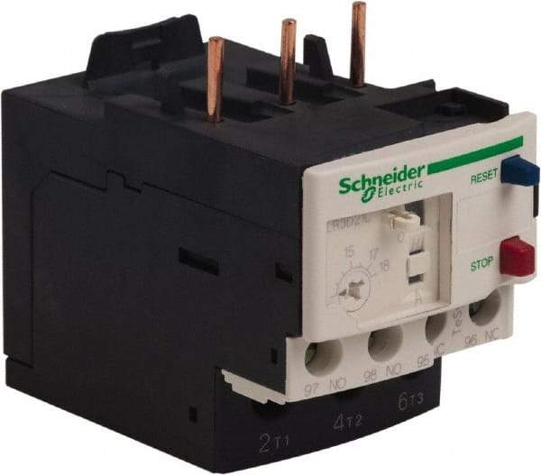 Schneider Electric - 3 Pole, NEMA Size 0-1, 12 to 18 Amp, 690 VAC, Thermal NEMA Overload Relay - Trip Class 20, For Use with LC1D18, LC1D25, LC1D32 and LC1D38 - Americas Industrial Supply