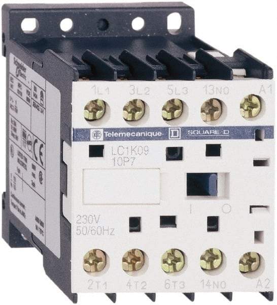 Schneider Electric - 3 Pole, 220 to 230 Coil VAC at 50/60 Hz, 6 Amp at 440 VAC, Nonreversible IEC Contactor - BS 5424, CSA, IEC 60947, NF C 63-110, RoHS Compliant, UL Listed, VDE 0660 - Americas Industrial Supply