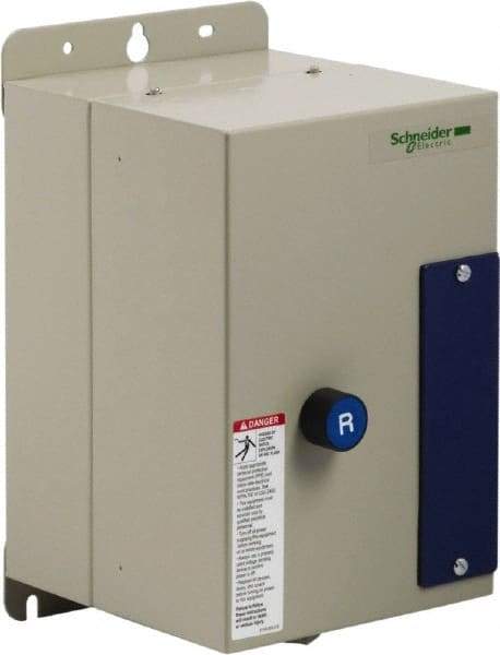 Schneider Electric - 9 Amp, 120 Coil VAC, Nonreversible Enclosed IEC Motor Starter - 1 Phase Hp: 0.3 at 120 VAC, 1 at 240 VAC, 3 Phase Hp: 2 at 208 VAC, 2 at 230 VAC, 5 at 460 VAC, 7.5 at 575 VAC - Americas Industrial Supply