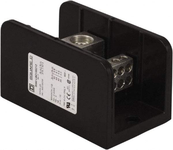 Square D - 1 Pole, 760 (Copper) Amp, Phenolic Power Distribution Block - 600 VAC, 2 Primary Connection - Americas Industrial Supply