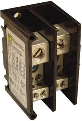 Square D - 2 Poles, 115 (Copper), 90 (Aluminium) Amp, Thermoplastic Power Distribution Block - 600 VAC, 1 Primary Connection - Americas Industrial Supply