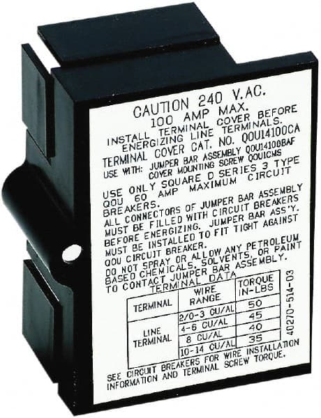 Square D - 100 Amp Circuit Breaker Jumper Bar Assembly - Use with QOU Circuit Breaker - Americas Industrial Supply