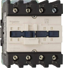 Schneider Electric - 4 Pole, 110 Coil VAC at 50/60 Hz, 80 Amp, Nonreversible IEC Contactor - 1 Phase hp: 10 at 230/240 VAC, 5 at 115 VAC, 3 Phase hp: 20 at 200/208 VAC, 20 at 230/240 VAC, 50 at 460/480 VAC, 50 at 575/600 VAC - Americas Industrial Supply