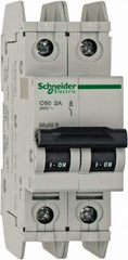 Schneider Electric - 2 Amp, 125 VDC, 240 VAC, 60 VDC, 1 Pole, DIN Rail Mount, Fixed Mount Miniature Circuit Breaker - Thermal Magnetic Trip, Multiple Breaking Capacity Ratings, 73mm Deep x 107mm High x 36mm Wide - Americas Industrial Supply