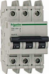 Schneider Electric - 20 Amp, 125 VDC, 240 VAC, 60 VDC, 3 Pole, DIN Rail Mount, Fixed Mount Miniature Circuit Breaker - Thermal Magnetic Trip, Multiple Breaking Capacity Ratings, 73mm Deep x 107mm High x 54mm Wide - Americas Industrial Supply