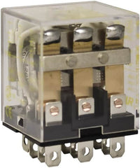 Square D - 1/2 hp at 120 Volt & 3/4 hp at 240 Volt, Electromechanical Plug-in General Purpose Relay - 10 Amp at 250 VAC, 3PDT, 120 VAC at 50/60 Hz - Americas Industrial Supply