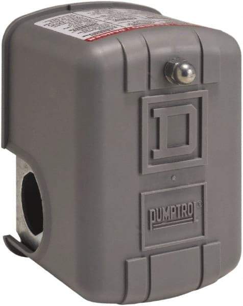 Square D - 1 and 3R NEMA Rated, 16 to 22 psi, Electromechanical Pressure and Level Switch - Adjustable Pressure, 575 VAC, L1-T1, L2-T2 Terminal, For Use with Square D Pumptrol - Americas Industrial Supply