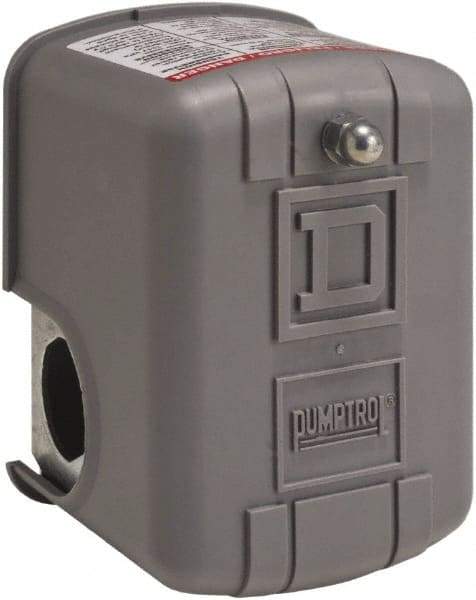 Square D - 1 and 3R NEMA Rated, 12 to 22 psi, Electromechanical Pressure and Level Switch - Adjustable Pressure, 230 VAC, L1-T1, L2-T2 Terminal, For Use with Square D Pumptrol - Americas Industrial Supply