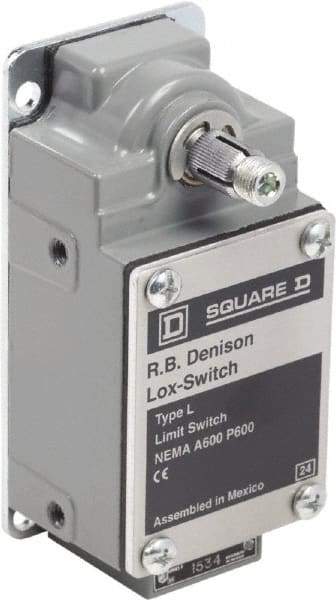 Square D - DPST, 2NC, 600 Volt Screw Terminal, Rotary Spring Return Actuator, General Purpose Limit Switch - 1, 2, 4, 12, 13 NEMA Rating, IP67 IPR Rating - Americas Industrial Supply