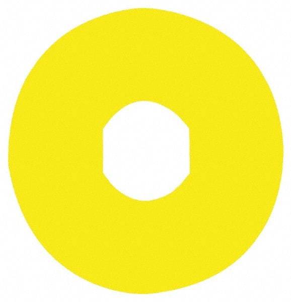 Schneider Electric - Round, Legend Plate - Blank - Yellow Background, 90mm Overall Diameter - Americas Industrial Supply