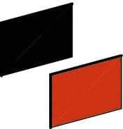 Schneider Electric - Rectangular, Legend Plate Insert - Blank - Black and Red Background, 18mm Wide x 27mm High - Americas Industrial Supply