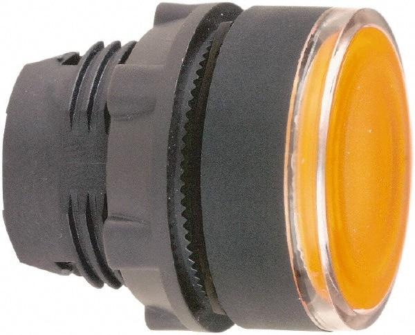 Schneider Electric - 22mm Mount Hole, Flush, Pushbutton Switch Only - Round, Orange Pushbutton, Illuminated, Momentary (MO) - Americas Industrial Supply