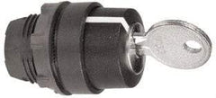 Schneider Electric - 22mm Mount Hole, 3 Position, Key Operated, Selector Switch Only - Black, Momentary (MO), Shock, Vibration and Water Resistant - Americas Industrial Supply