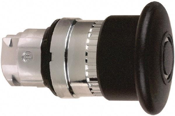 Schneider Electric - 22mm Mount Hole, Extended Mushroom Head, Pushbutton Switch Only - Round, Black Pushbutton, Nonilluminated, Maintained (MA) - Americas Industrial Supply