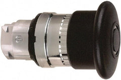 Schneider Electric - 22mm Mount Hole, Extended Mushroom Head, Pushbutton Switch Only - Round, Black Pushbutton, Nonilluminated, Maintained (MA) - Americas Industrial Supply