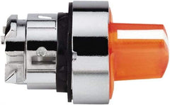 Schneider Electric - 22mm Mount Hole, 3 Position, Handle Operated, Selector Switch - Orange, Momentary (MO), Illuminated, Shock, Vibration and Water Resistant - Americas Industrial Supply