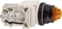 Schneider Electric - 120 V Orange Lens LED Press-to-Test Indicating Light - Octagonal Lens, Screw Clamp Connector, Vibration Resistant - Americas Industrial Supply