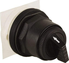 Schneider Electric - 30mm Mount Hole, 3 Position, Knob and Pushbutton Operated, Selector Switch Only - Black, Maintained (MA), without Contact Blocks, Anticorrosive, Weatherproof, Dust and Oil Resistant - Americas Industrial Supply