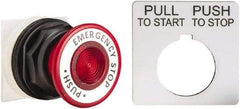 Schneider Electric - 30mm Mount Hole, Extended Straight, Pushbutton Switch Only - Red Pushbutton, Maintained (MA) - Americas Industrial Supply