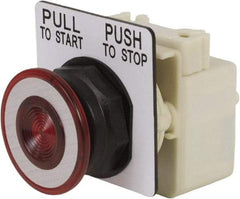 Schneider Electric - 30mm Mount Hole, Extended Straight, Pushbutton Switch Only - Red Pushbutton, Maintained (MA) - Americas Industrial Supply