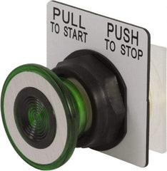 Schneider Electric - 30mm Mount Hole, Extended Mushroom Head, Extended Straight, Pushbutton Switch - Round, Green Pushbutton, Maintained (MA) - Americas Industrial Supply