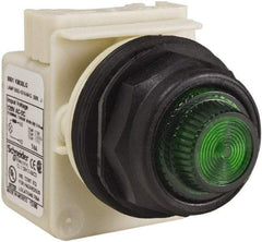 Schneider Electric - 120 V Green Lens LED Indicating Light - Round Lens, Screw Clamp Connector, Corrosion Resistant, Dust Resistant, Oil Resistant - Americas Industrial Supply