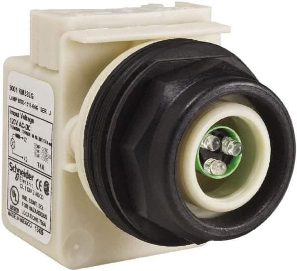 Schneider Electric - 120 V LED Indicating Light - Round Lens, Screw Clamp Connector, Corrosion Resistant, Dust Resistant, Oil Resistant - Americas Industrial Supply