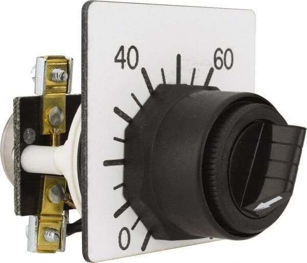 Square D - 10,000 Ohm, 30mm, 300 VAC Potentiometer - 2 Watts, Nonilluminated, Knob Operated, NEMA 4, 13 - Americas Industrial Supply
