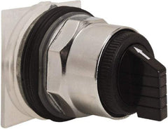 Schneider Electric - 30mm Mount Hole, 3 Position, Knob and Pushbutton Operated, Selector Switch Only - Black, Momentary (MO), without Contact Blocks, Weatherproof and Dust and Oil Resistant - Americas Industrial Supply