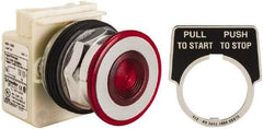 Schneider Electric - 30mm Mount Hole, Extended Straight, Pushbutton Switch Only - Red Pushbutton, Maintained (MA) - Americas Industrial Supply