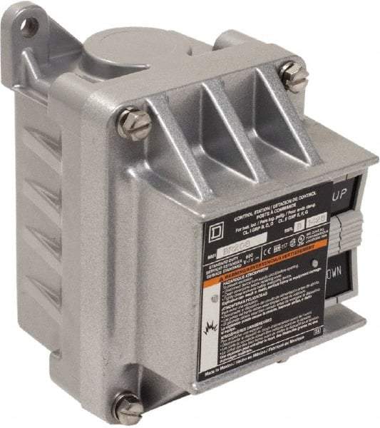 Schneider Electric - 2 Operator, Flush Pushbutton Control Station - Up (Legend), Momentary Switch, NEMA 7, 9 - Americas Industrial Supply