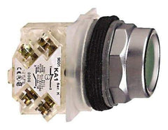 Schneider Electric - 30mm Mount Hole, Recessed, Pushbutton Switch with Contact Block - Octagon, Green Pushbutton, Momentary (MO) - Americas Industrial Supply