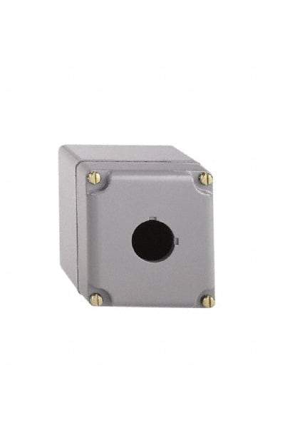 Schneider Electric - 1 Hole, 30mm Hole Diameter, Aluminum Pushbutton Switch Enclosure - 1, 3, 4, 6, 12, 13 NEMA Rated - Americas Industrial Supply