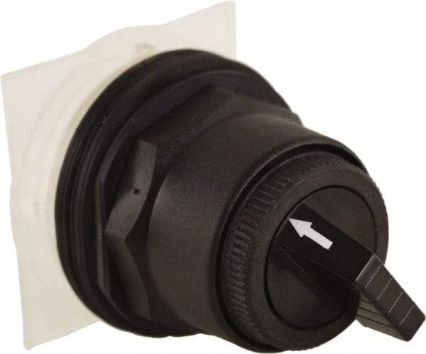 Schneider Electric - 30mm Mount Hole, 2 Position, Knob and Pushbutton Operated, Selector Switch Only - Black, Maintained (MA), without Contact Blocks, Anticorrosive, Weatherproof, Dust and Oil Resistant - Americas Industrial Supply