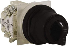 Schneider Electric - 30mm Mount Hole, 3 Position, Knob and Pushbutton Operated, Selector Switch - Black, Maintained (MA), Anticorrosive, Weatherproof, Dust and Oil Resistant - Americas Industrial Supply