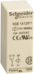 Schneider Electric - 3,000 VA Power Rating, Electromechanical Plug-in General Purpose Relay - 12 Amp at 250 VAC & 12 Amp at 28 VDC, 1CO, 120 VAC - Americas Industrial Supply