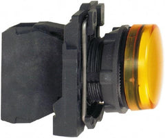 Schneider Electric - 250 V Orange Lens LED Pilot Light - Round Lens, Screw Clamp Connector, 30mm Wide, Vibration Resistant, Water Resistant - Americas Industrial Supply