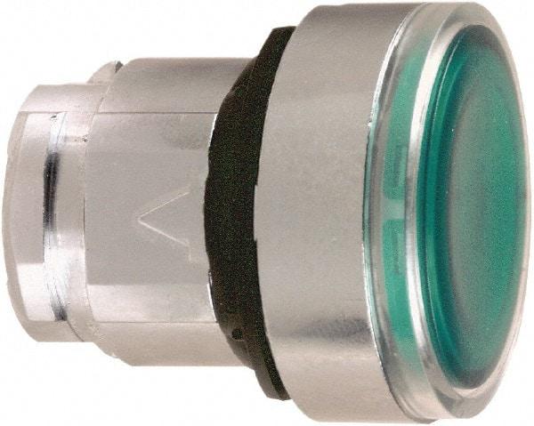 Schneider Electric - 22mm Mount Hole, Flush, Pushbutton Switch Only - Round, Green Pushbutton, Illuminated, Maintained (MA) - Americas Industrial Supply