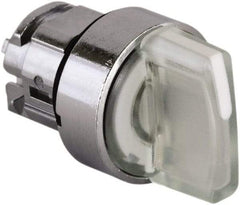 Schneider Electric - 22mm Mount Hole, 3 Position, Handle Operated, Selector Switch - White, Momentary (MO), Illuminated, Shock, Vibration and Water Resistant - Americas Industrial Supply