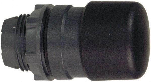 Schneider Electric - 22mm Mount Hole, Extended Mushroom Head, Pushbutton Switch Only - Round, Black Pushbutton, Nonilluminated, Momentary (MO) - Americas Industrial Supply