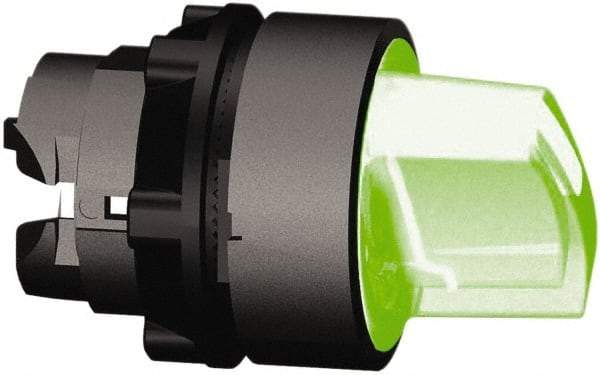 Schneider Electric - 22mm Mount Hole, 3 Position, Handle Operated, Selector Switch Only - Green, Maintained (MA), Illuminated, Shock, Vibration and Water Resistant - Americas Industrial Supply