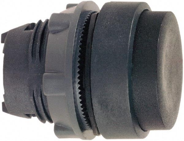 Schneider Electric - 22mm Mount Hole, Extended Straight, Pushbutton Switch Only - Round, Black Pushbutton, Nonilluminated, Maintained (MA) - Americas Industrial Supply