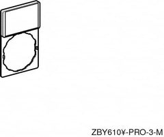 Schneider Electric - Rectangular, Legend Plate - Blank - White and Yellow Background, 22mm Hole Diameter, 30mm Wide x 50mm High - Americas Industrial Supply