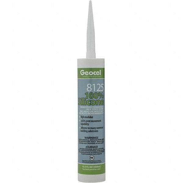 Geocel - 10.3 oz Tube White Silicone Cure Sealant - Outdoor - Americas Industrial Supply