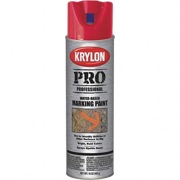 Krylon - 15 fl oz Red Marking Paint - Water Base Formula - Americas Industrial Supply