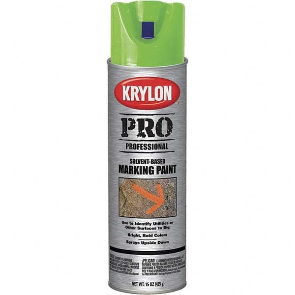 Krylon - 15 fl oz Green Marking Paint - Solvent Base Formula - Americas Industrial Supply