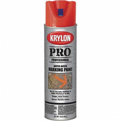 Krylon - 15 fl oz Red/Orange Marking Paint - Water Base Formula - Americas Industrial Supply