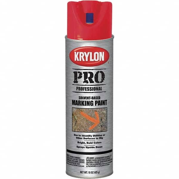 Krylon - 15 fl oz Red Marking Paint - Solvent Base Formula - Americas Industrial Supply